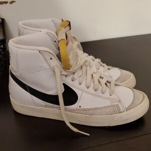 Nike White and Black High-Top Sneakers